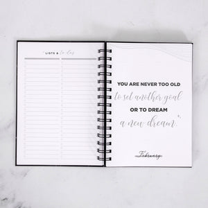 Any Quote White Marble Weekly Planner