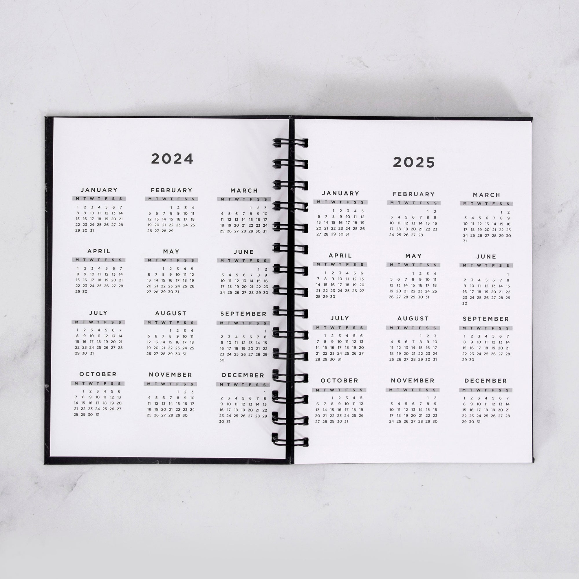 Any Quote Black Marble Foil Weekly Planner