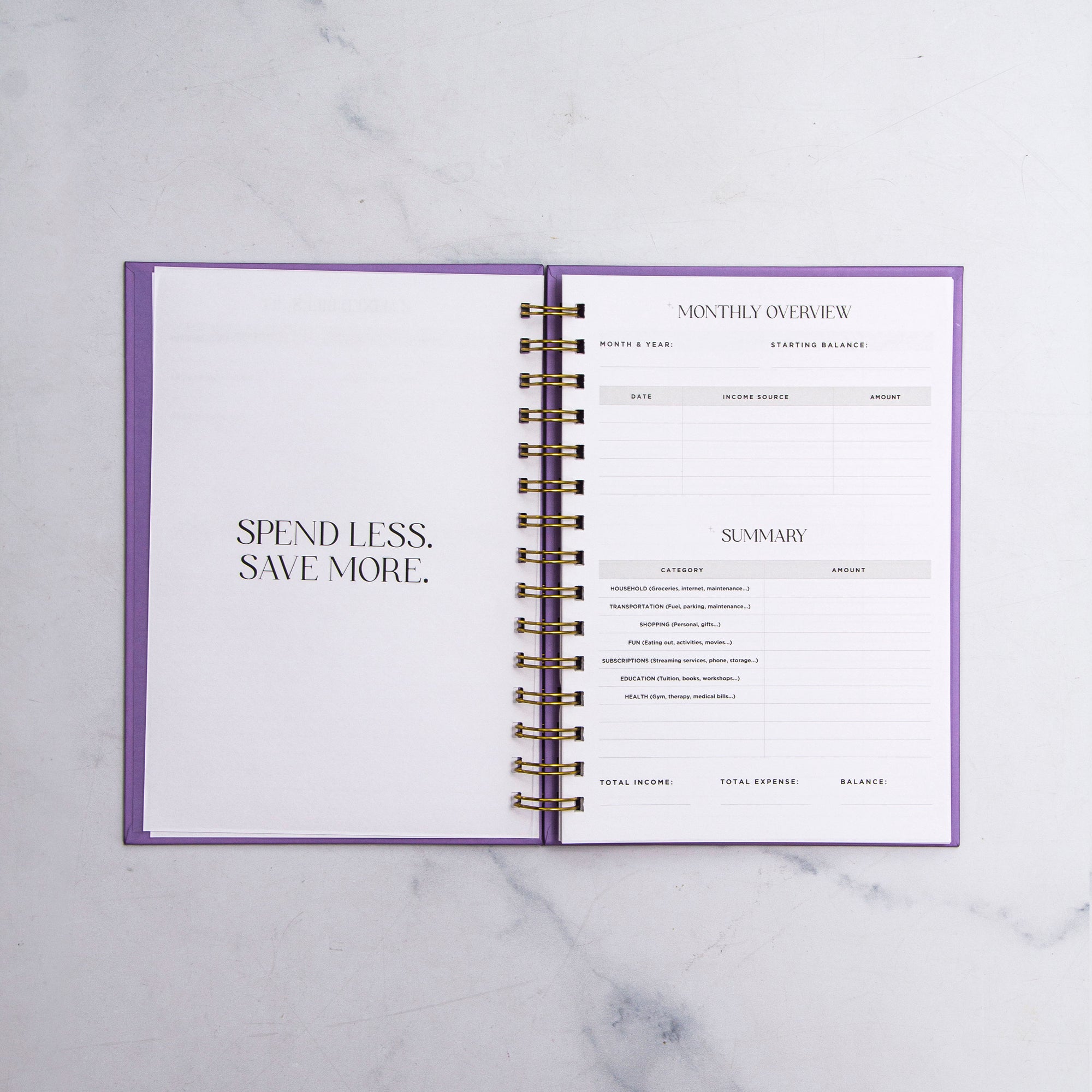 Any Name Foil Budget Planner