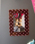 Chocolate Polka Dot - Polaroid Frame Magnet