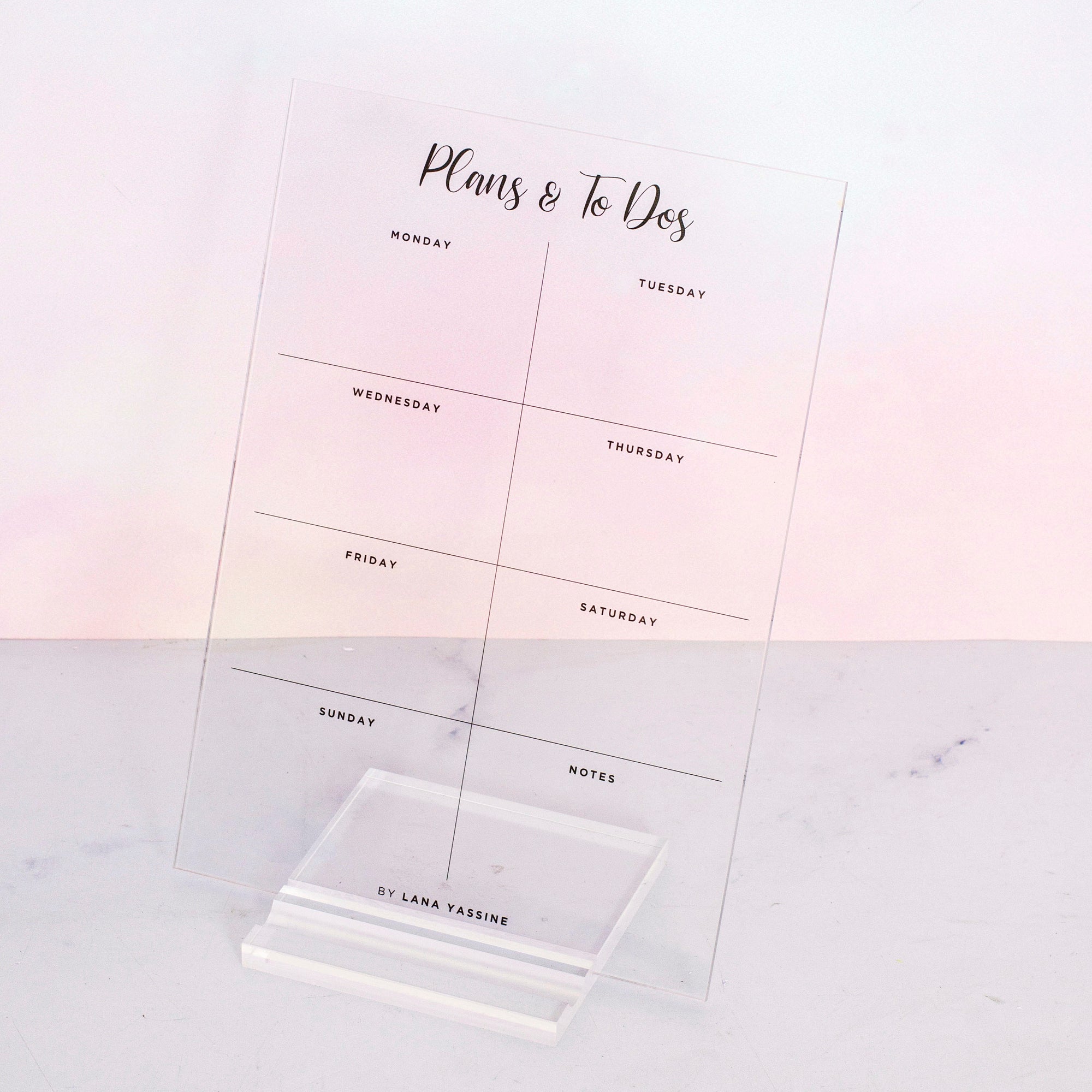 Acrylic Desk Stand - Weekly Planner