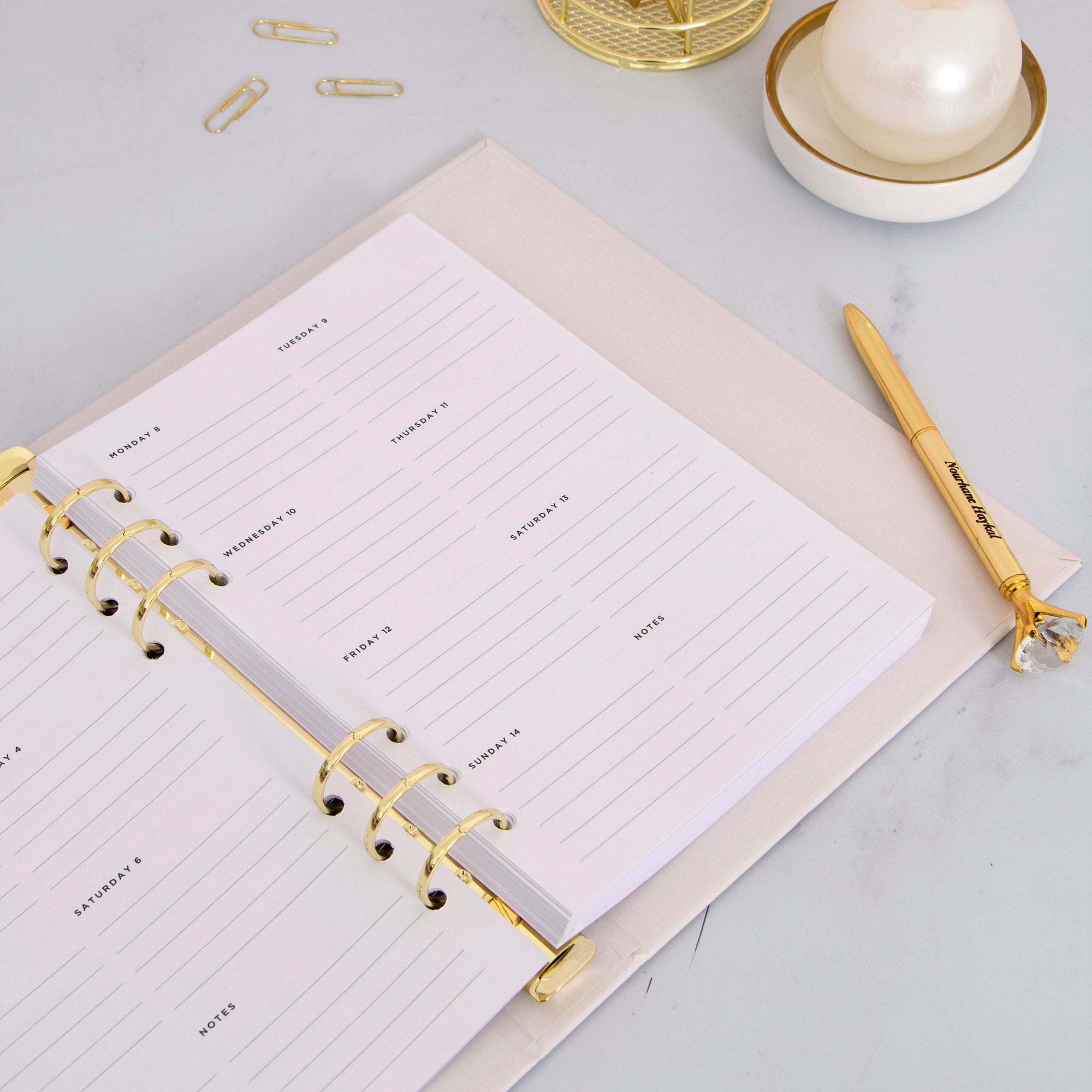 Weekly Planner Binder Inserts