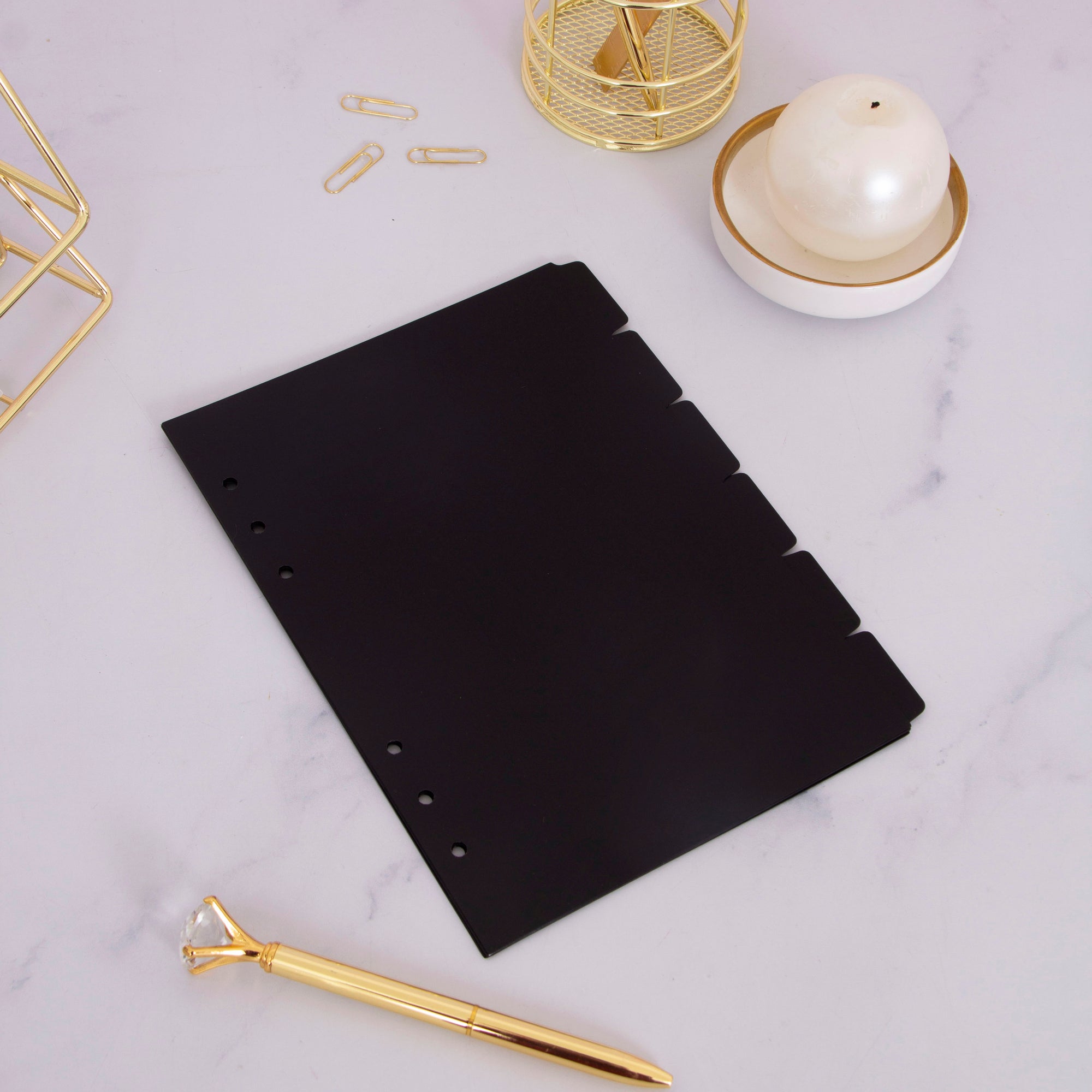 Black Binder Divider Tabs A5