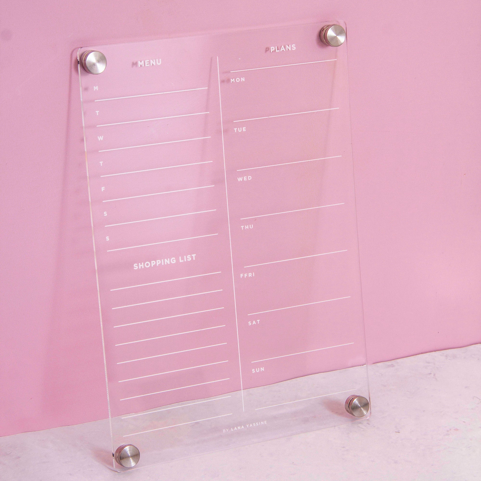 Weekly Calendar & Planner Acrylic Fridge Board