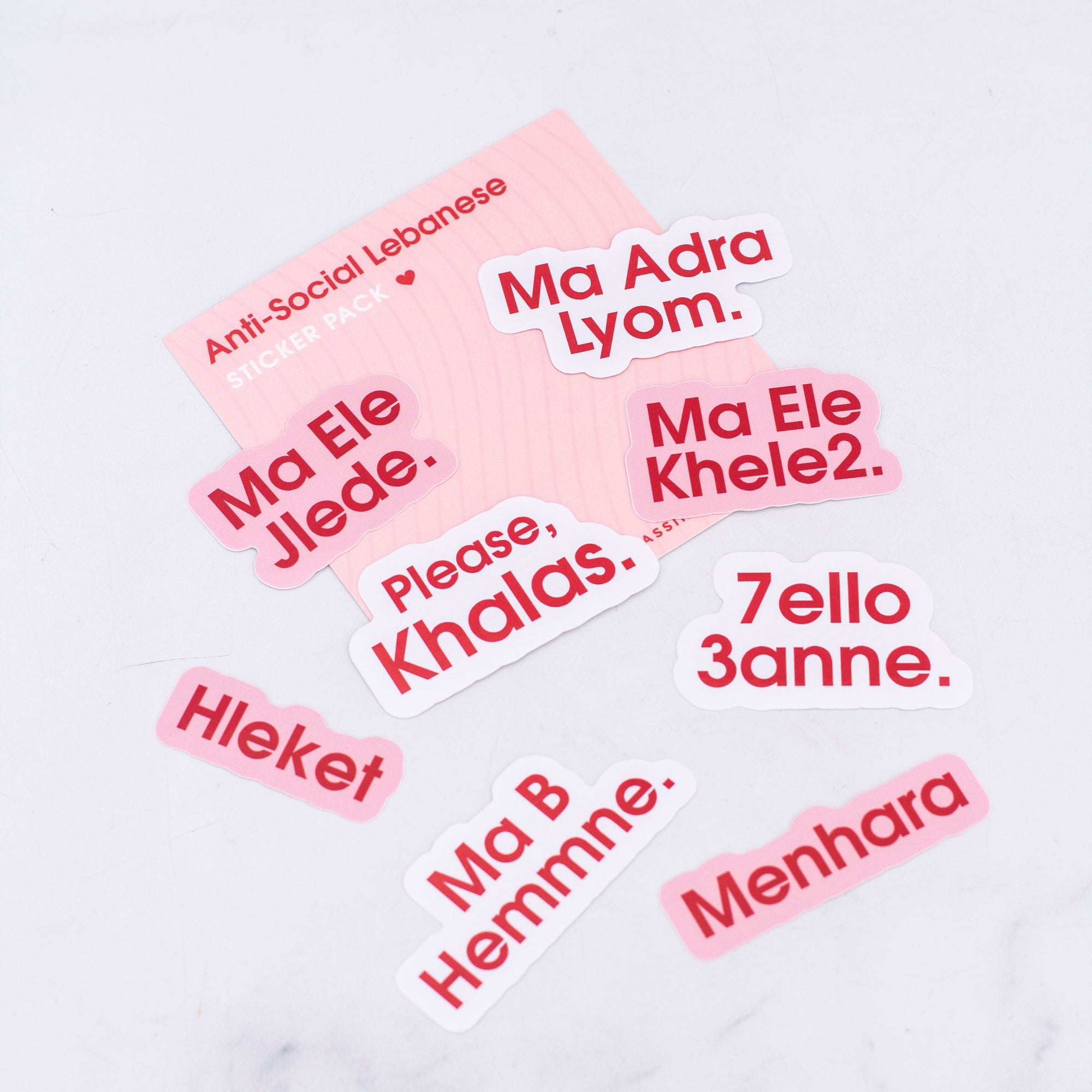 Anti-Social Lebanese Pink Sticker Pack