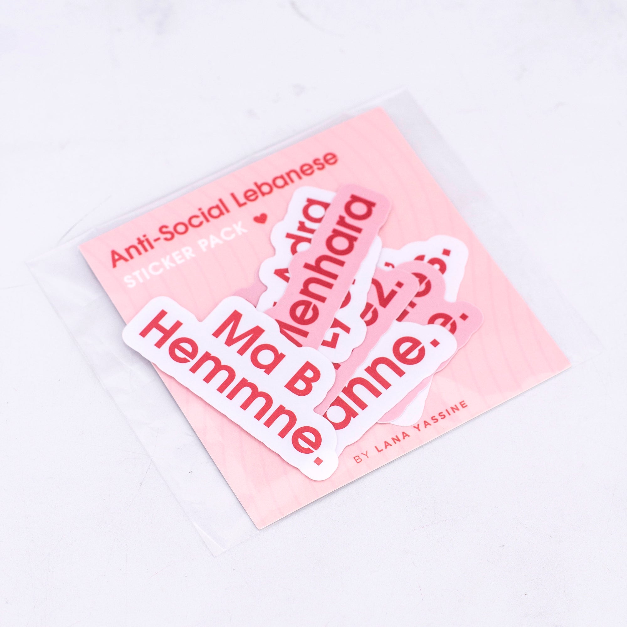 Anti-Social Lebanese Pink Sticker Pack