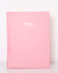 Initials Pink Vegan Leather Lined Notebook