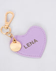 Purple Vegan Leather Heart Keychain
