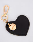 Black Vegan Leather Heart Keychain