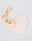 Off-White Vegan Leather Heart Keychain