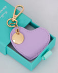 Purple Vegan Leather Heart Keychain