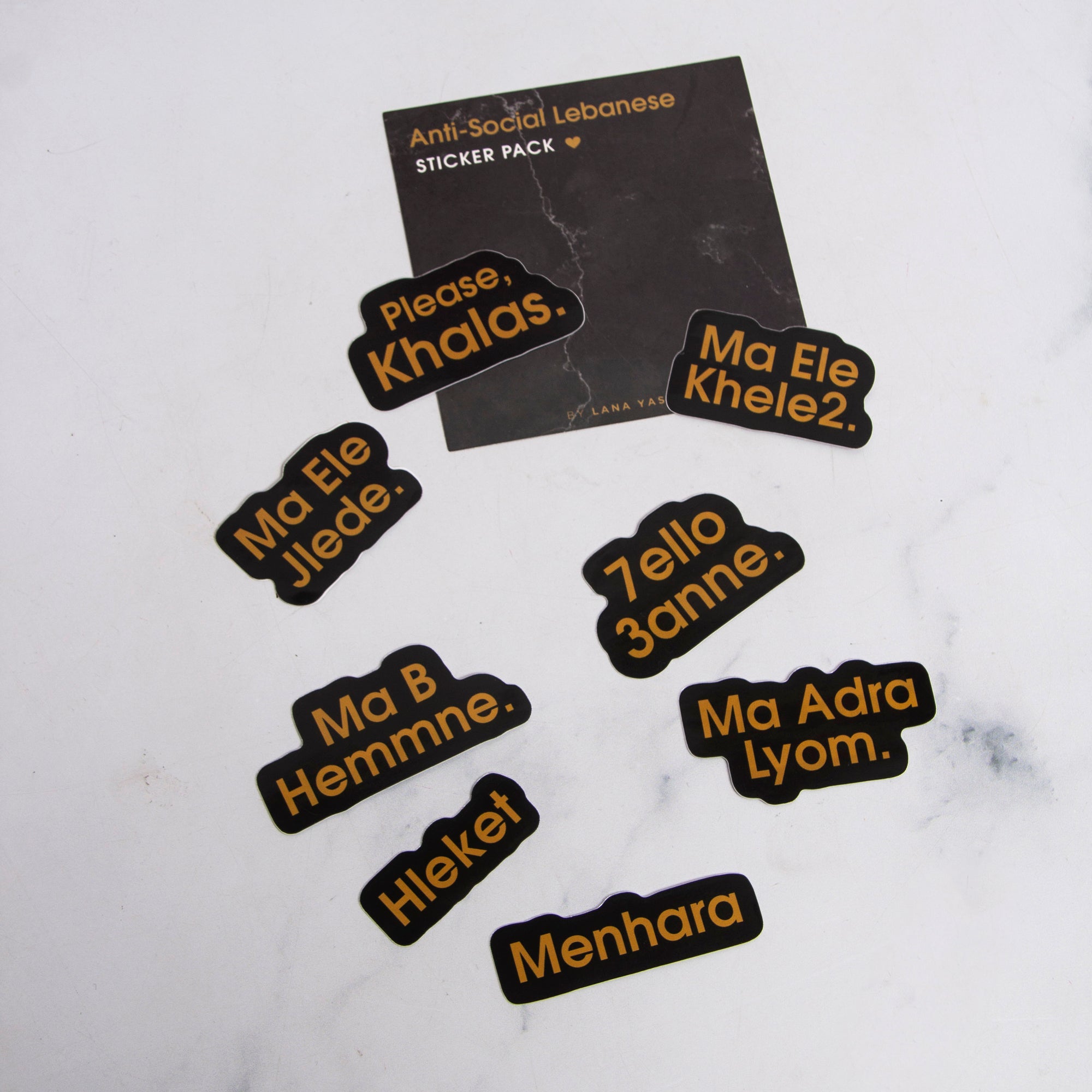 Anti-Social Lebanese Black Sticker Pack