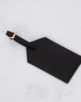 Black Vegan Leather Luggage Tag