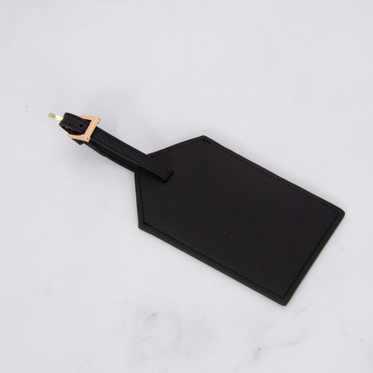 Black Vegan Leather Luggage Tag – By Lana Yassine