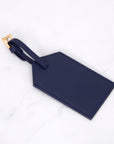 Navy Vegan Leather Luggage Tag