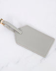 Gray Vegan Leather Luggage Tag