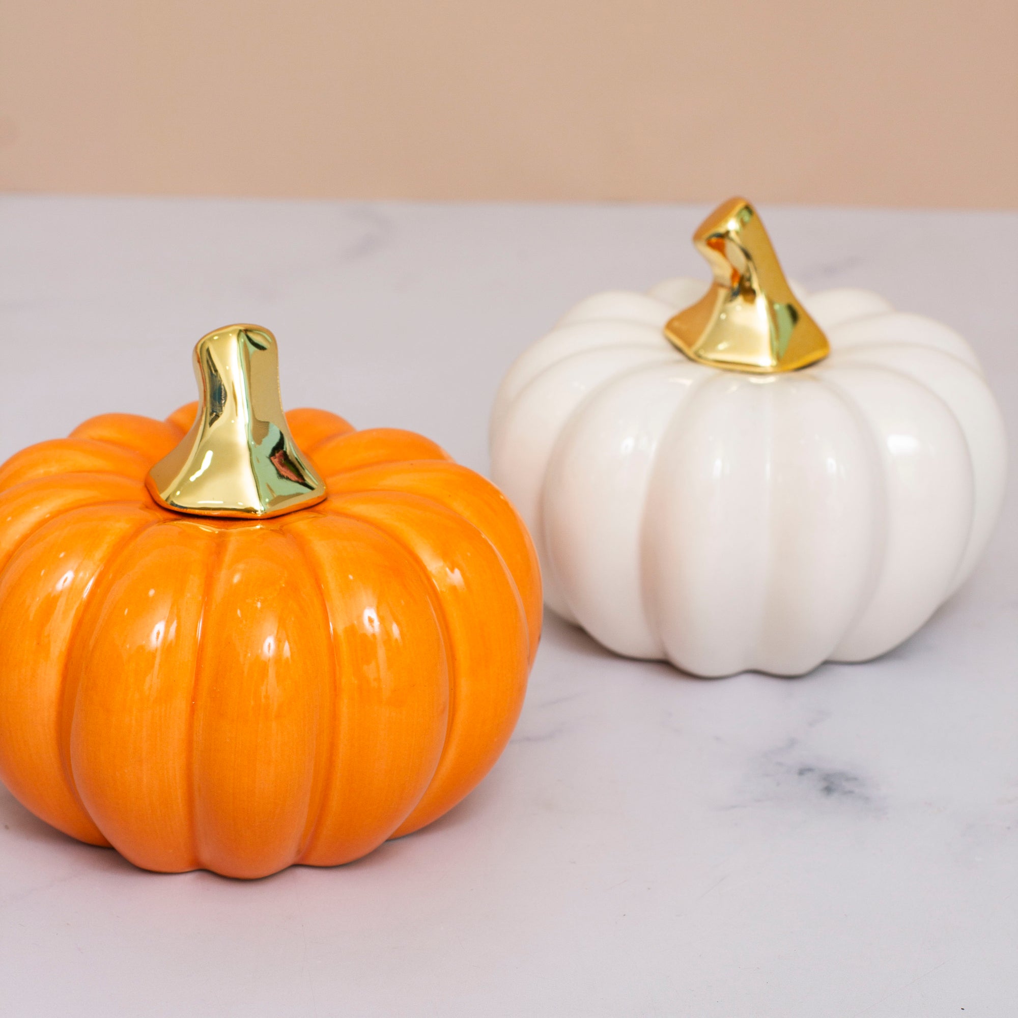 Classic White Pumpkin Ceramic Decor