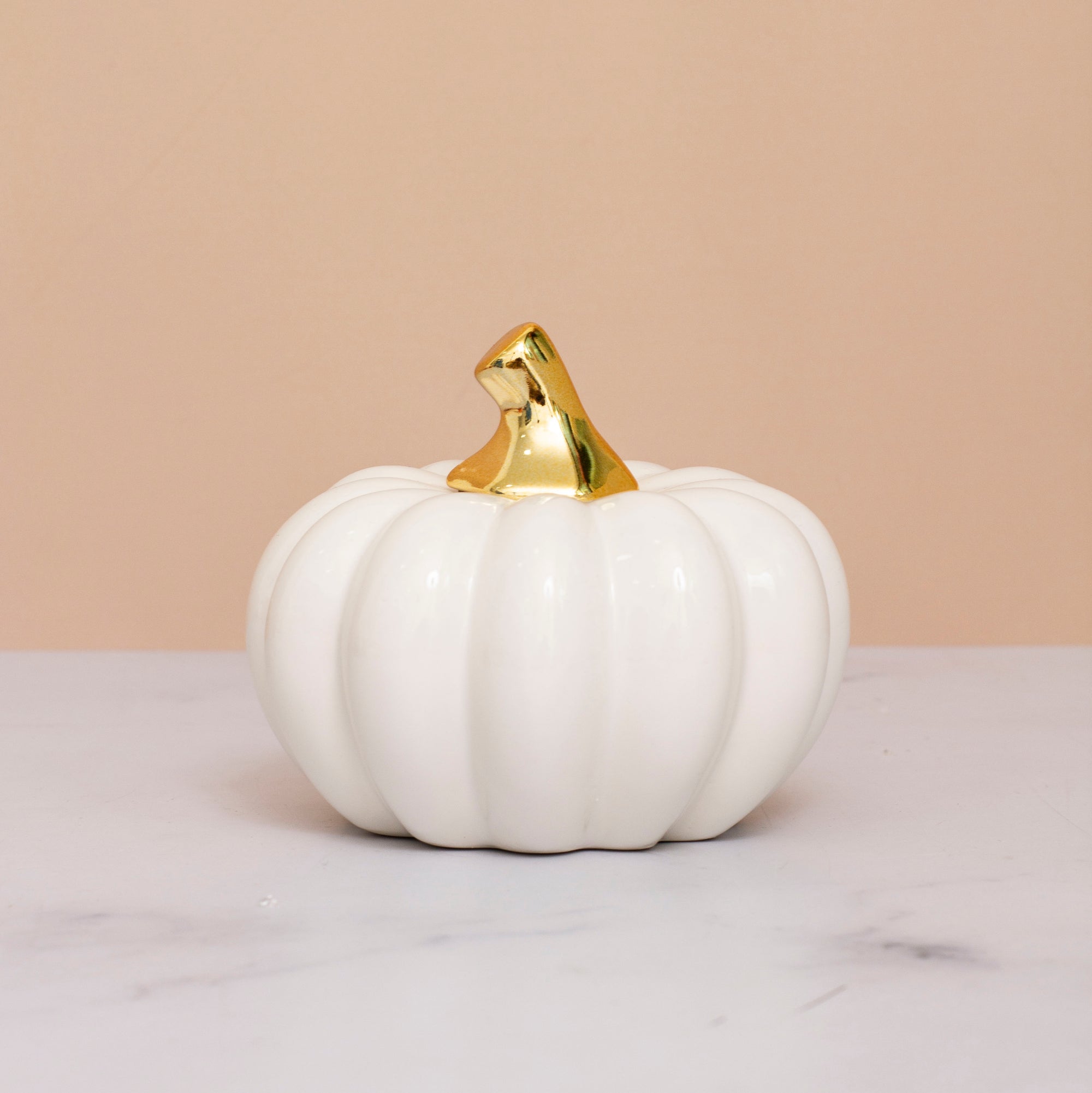 Classic White Pumpkin Ceramic Decor