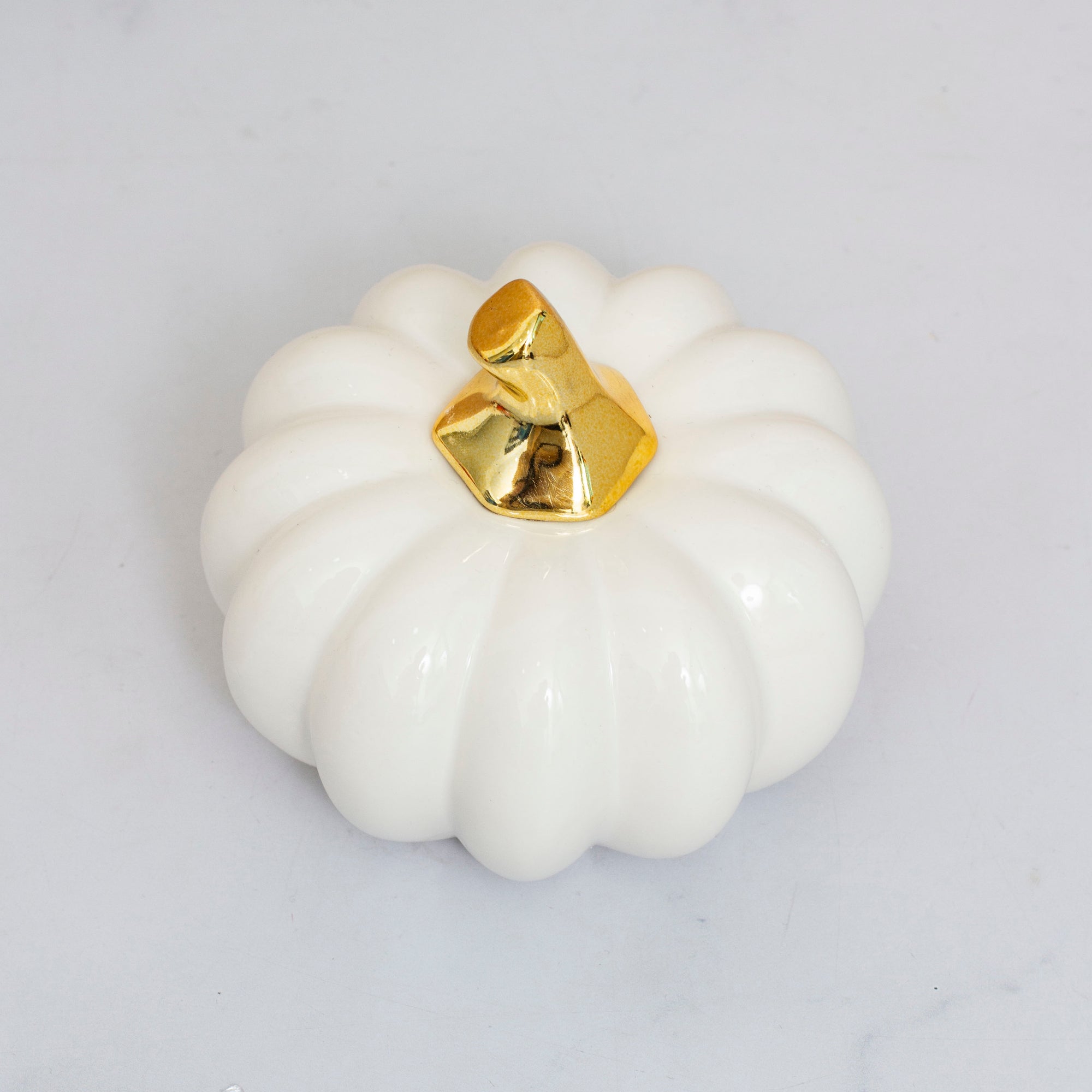 Classic White Pumpkin Ceramic Decor