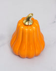 Tall Orange Pumpkin Ceramic Decor