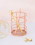 Round Wire Rose Gold Pen Holder