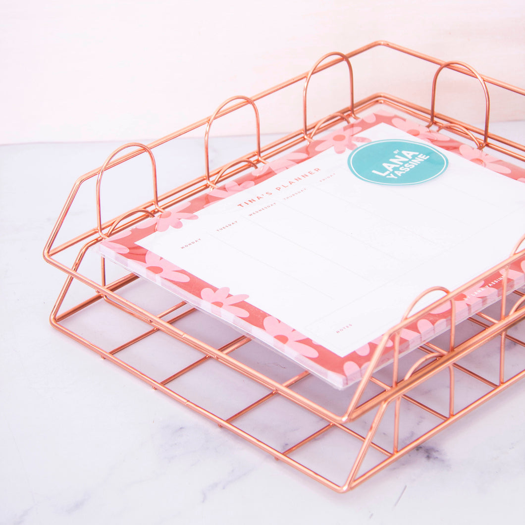 Wire Rose Gold Paper Rack
