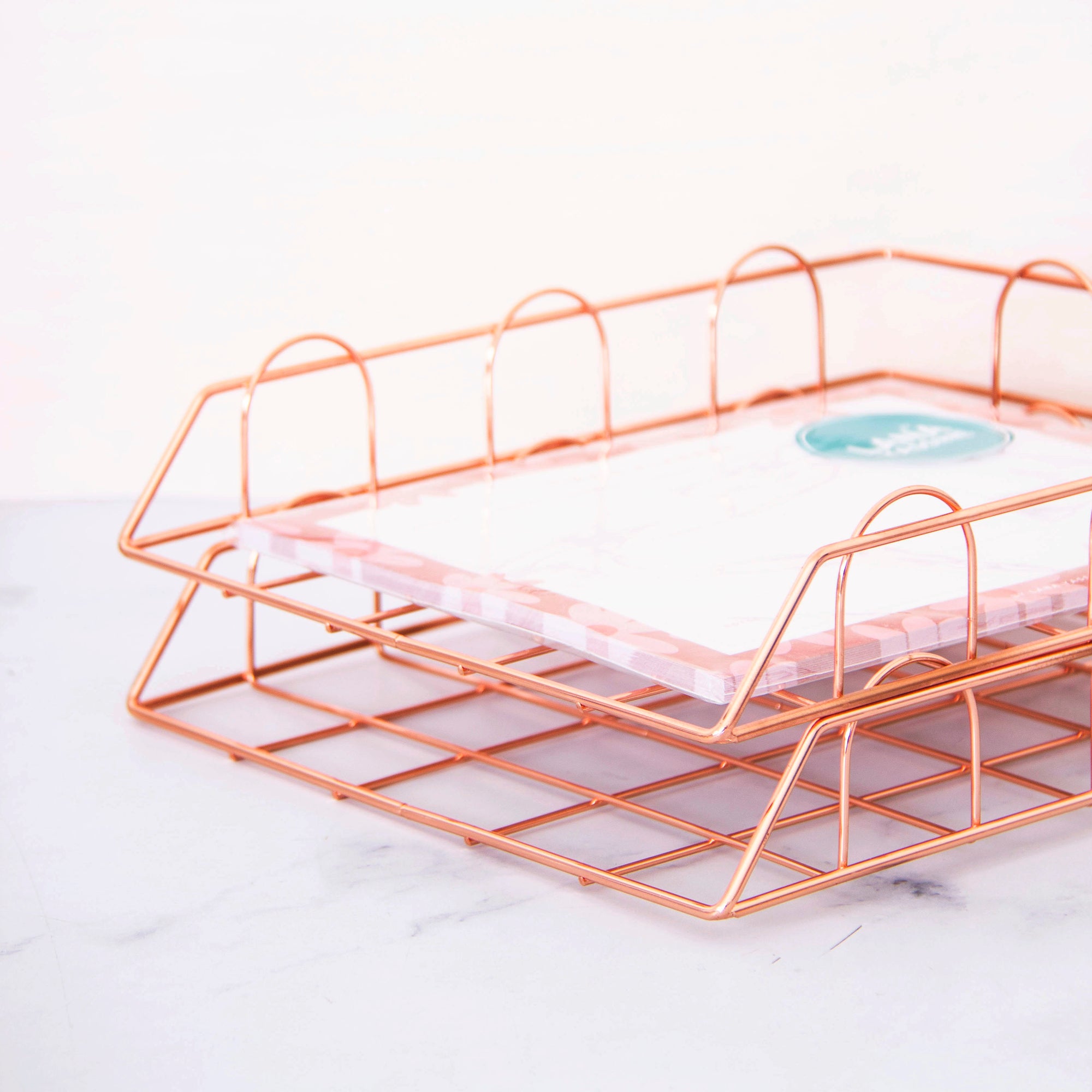 Wire Rose Gold Paper Rack