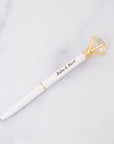 Diamond White & Gold Pen