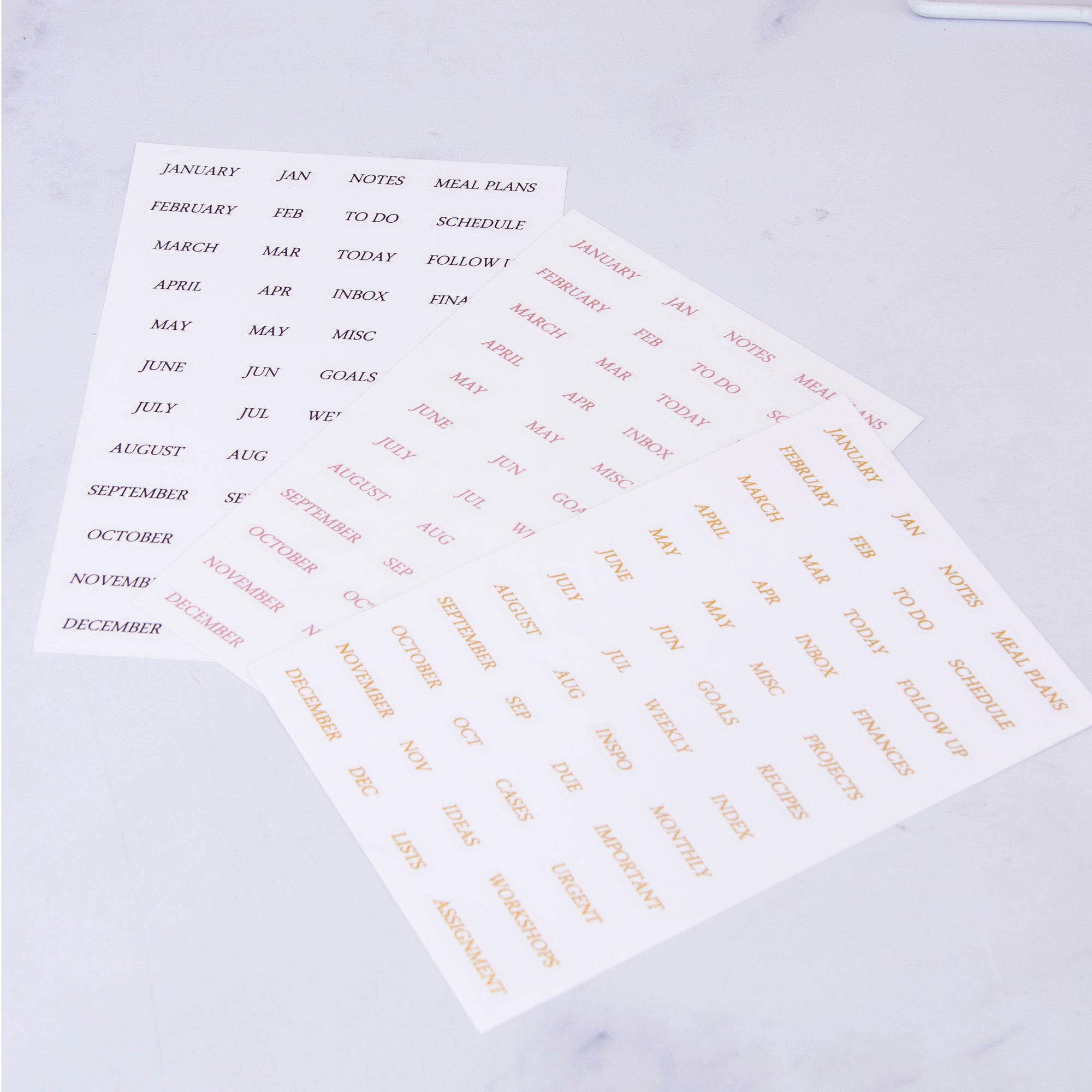 Foil Stickers for Binder Divider Tabs