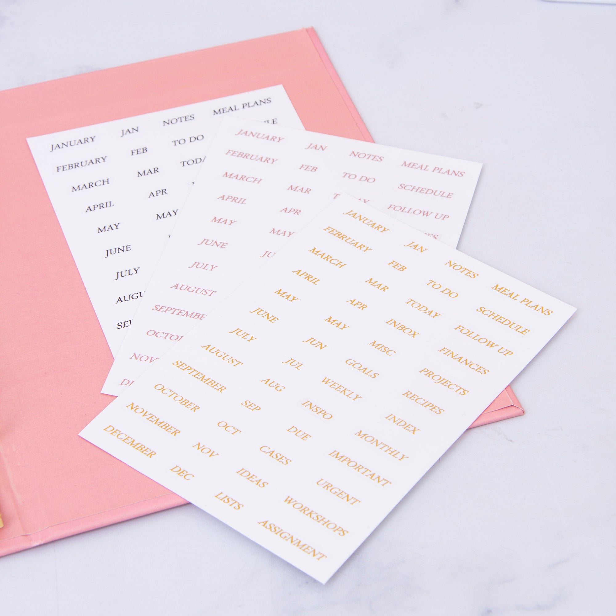 Foil Stickers for Binder Divider Tabs