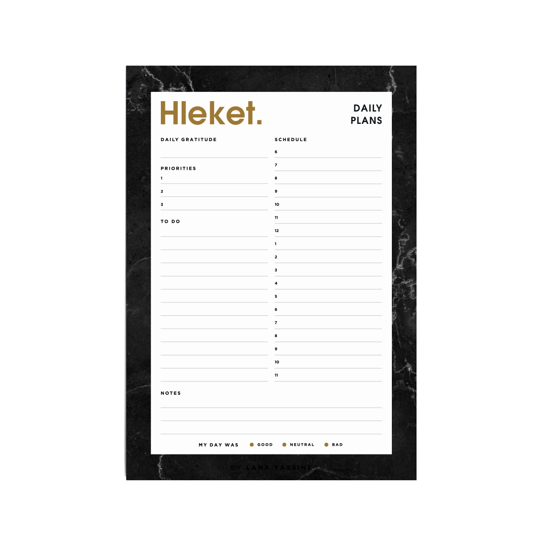 Hleket Black Daily Desk Planner