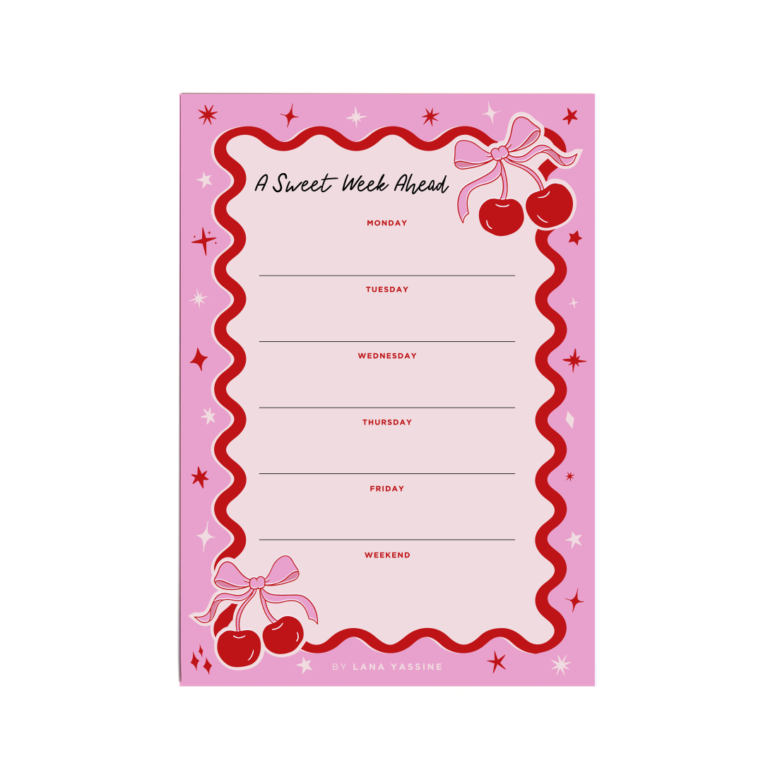 Cherry on Top Weekly Desk Planner