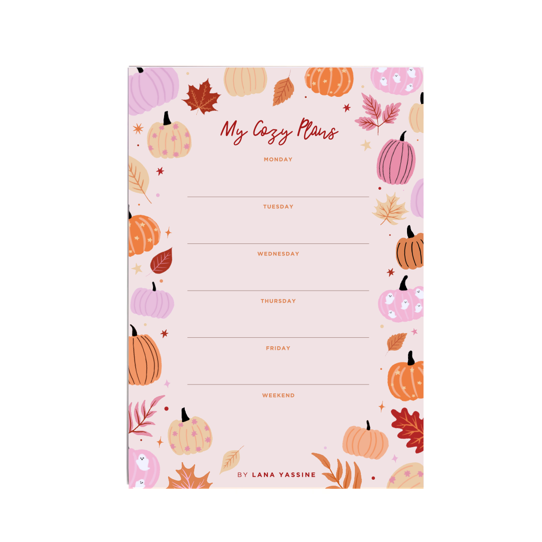 Pumpkin Spice Weekly Desk Planner