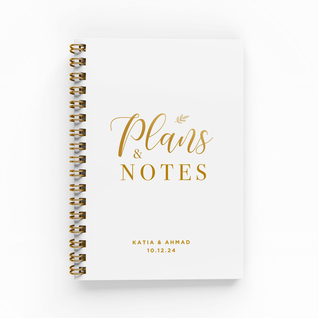Plans & Notes Foil Wedding Planner
