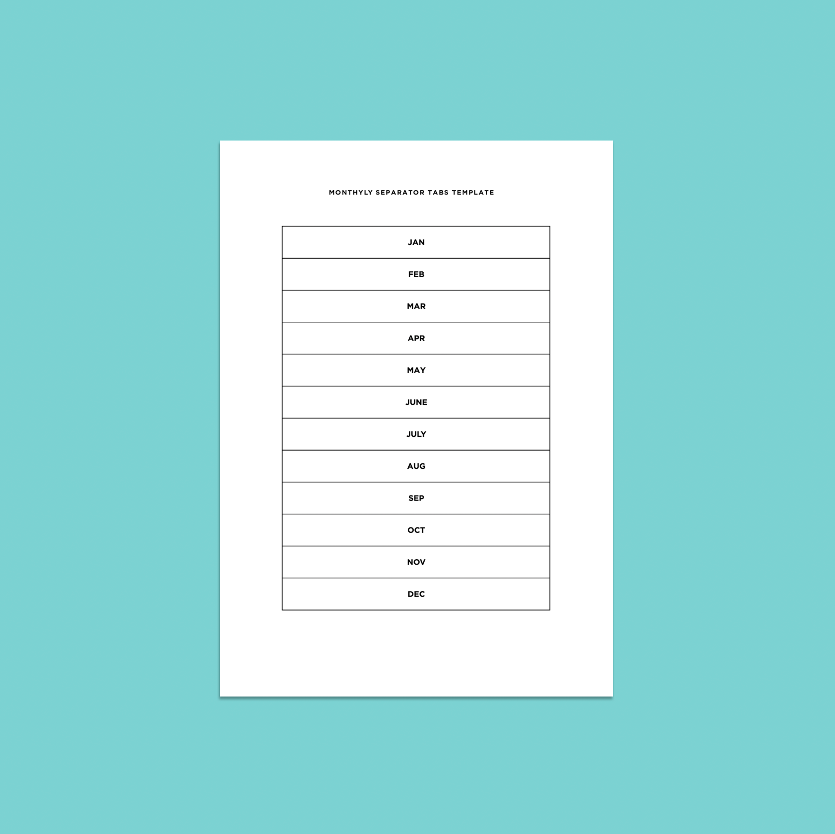 Monthly Separator Template For Planners - Free Printable