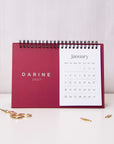 Any Simple Name Foil Desk Calendar