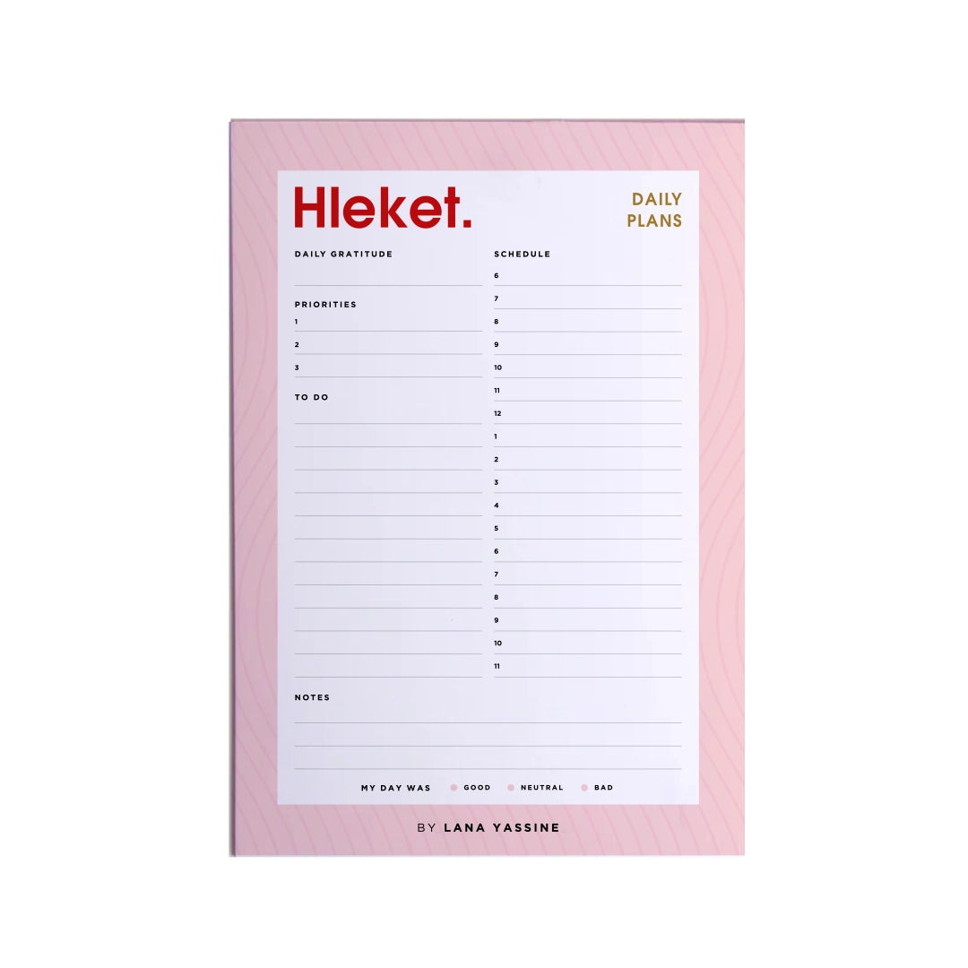 Hleket Pink Daily Desk Planner