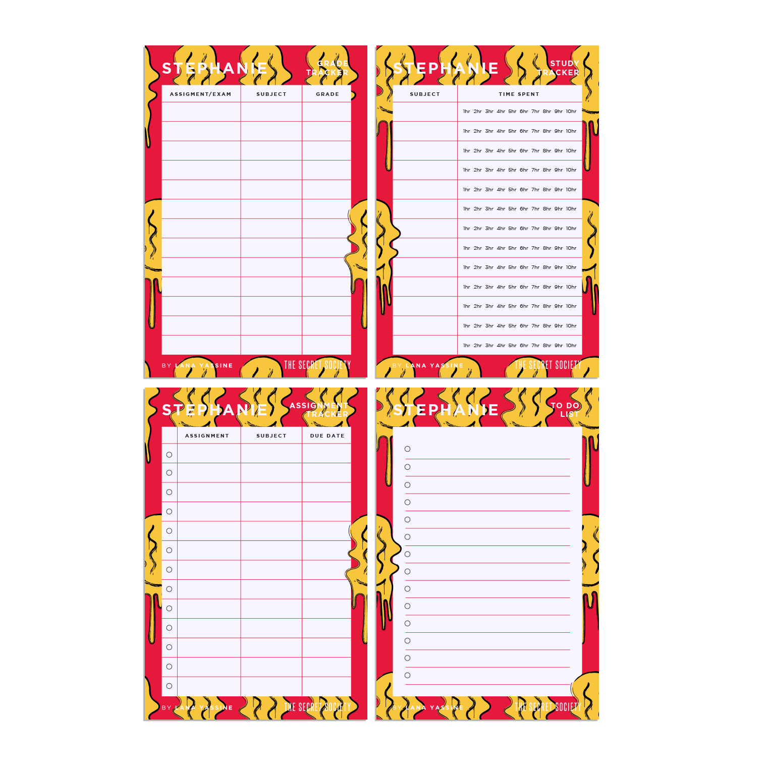 Keep Smiling Student Study Desk Planner | The Secret Society