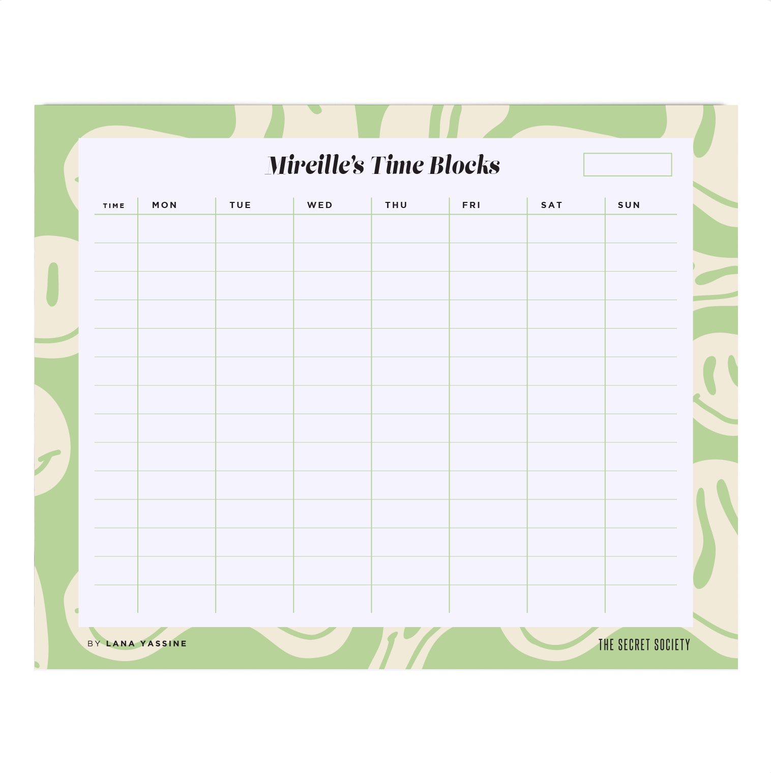 Smiley Time Blocks Weekly Desk Planner | The Secret Society