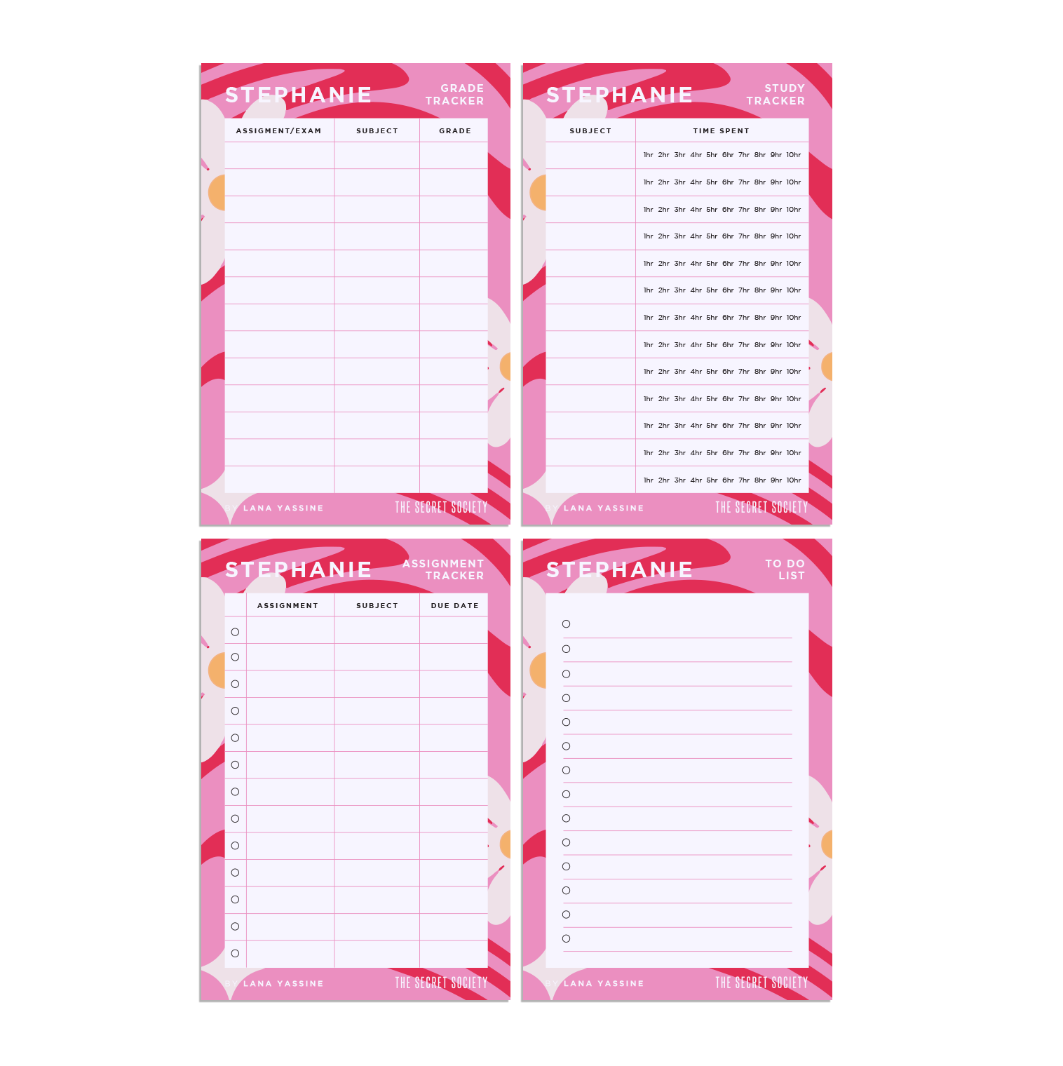 Flower Power Student Study Desk Planner | The Secret Society
