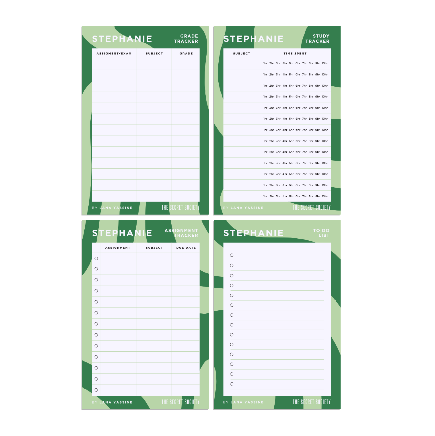 Go Green Student Study Desk Planner | The Secret Society