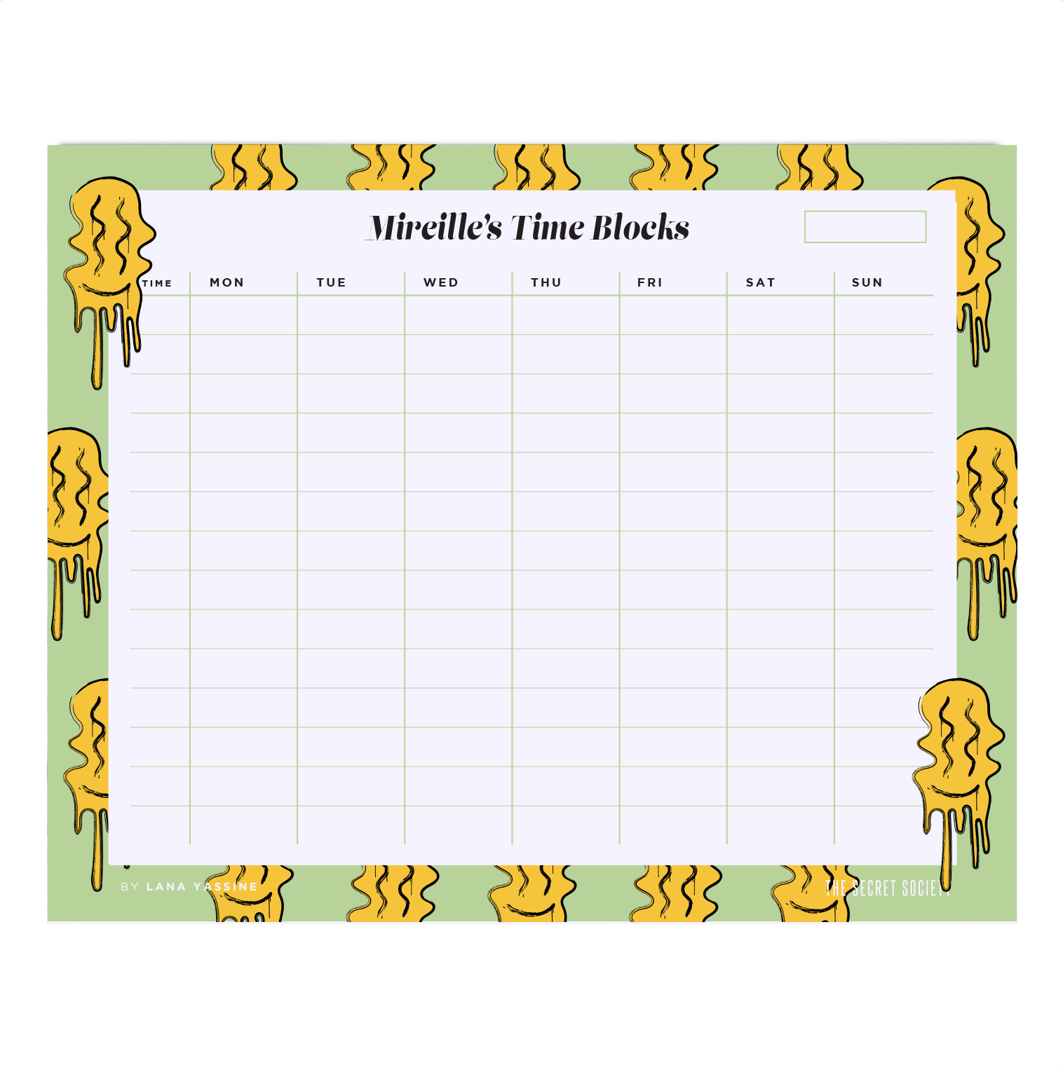 Keep Smiling Time Blocks Weekly Desk Planner | The Secret Society