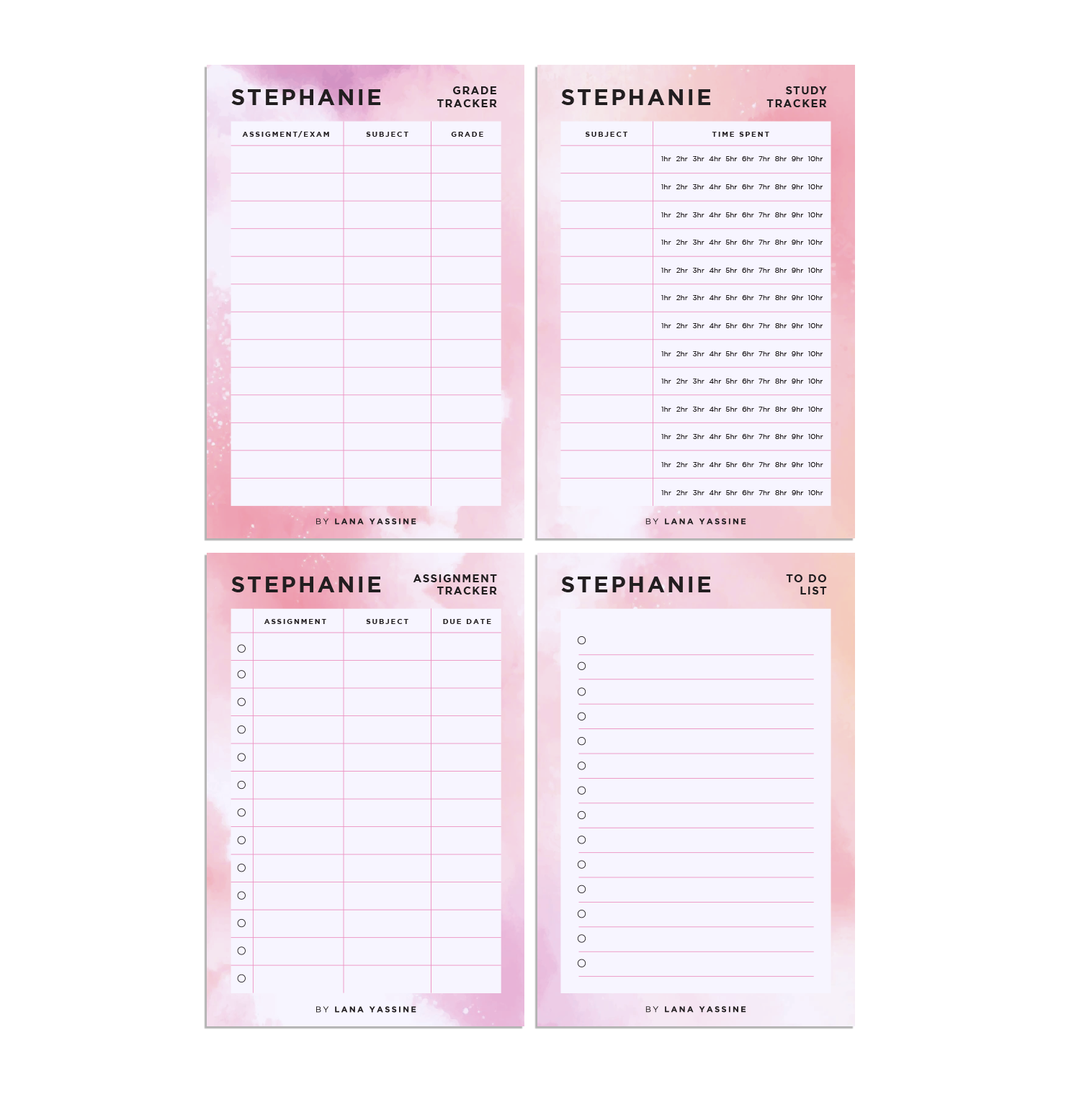 The Jane Student Study Desk Planner