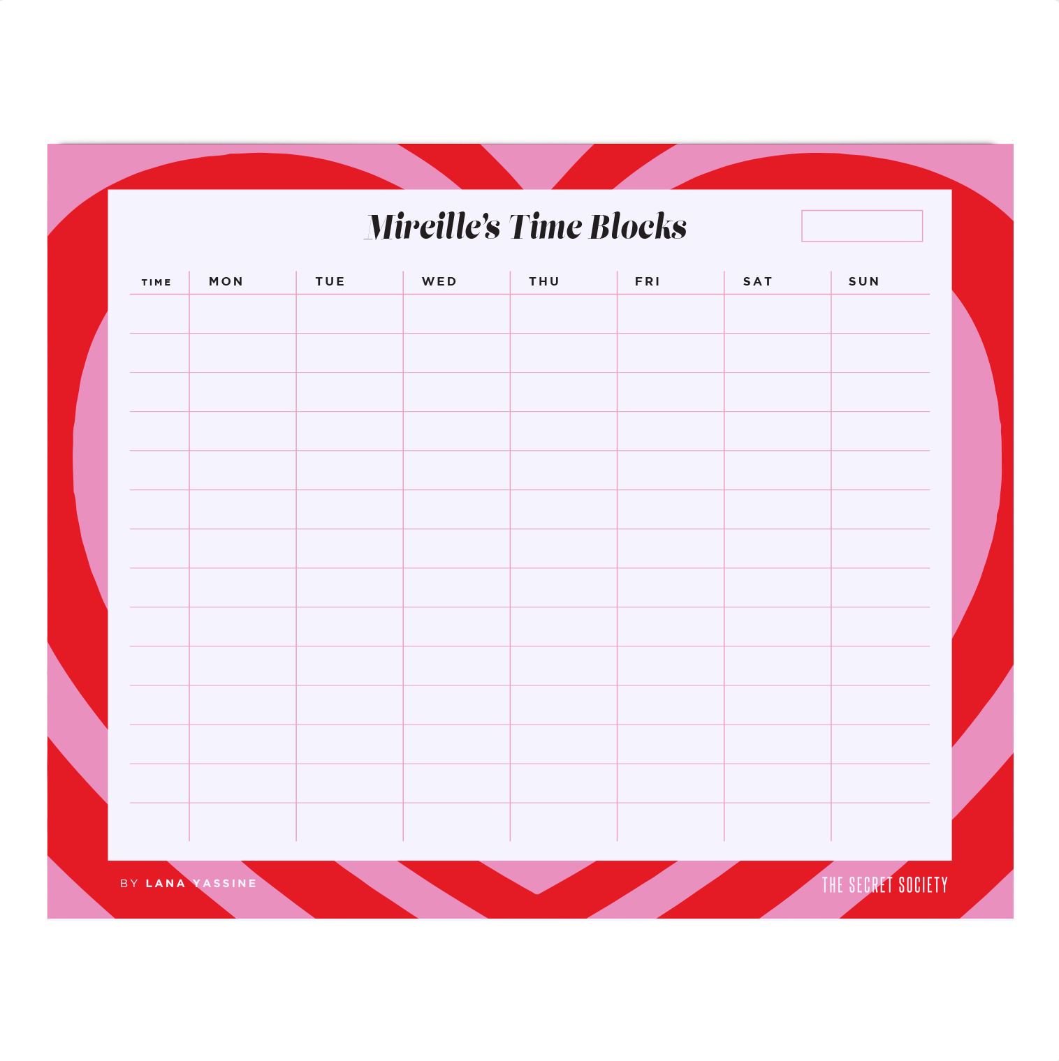 Power Puffs Time Blocks Weekly Desk Planner | The Secret Society