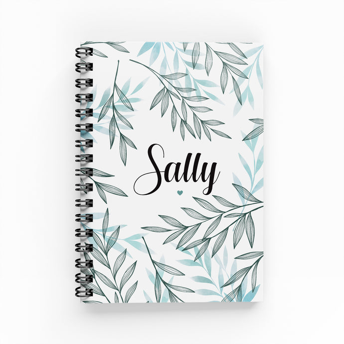 Green Leaves Lined Notebook - By Lana Yassine
