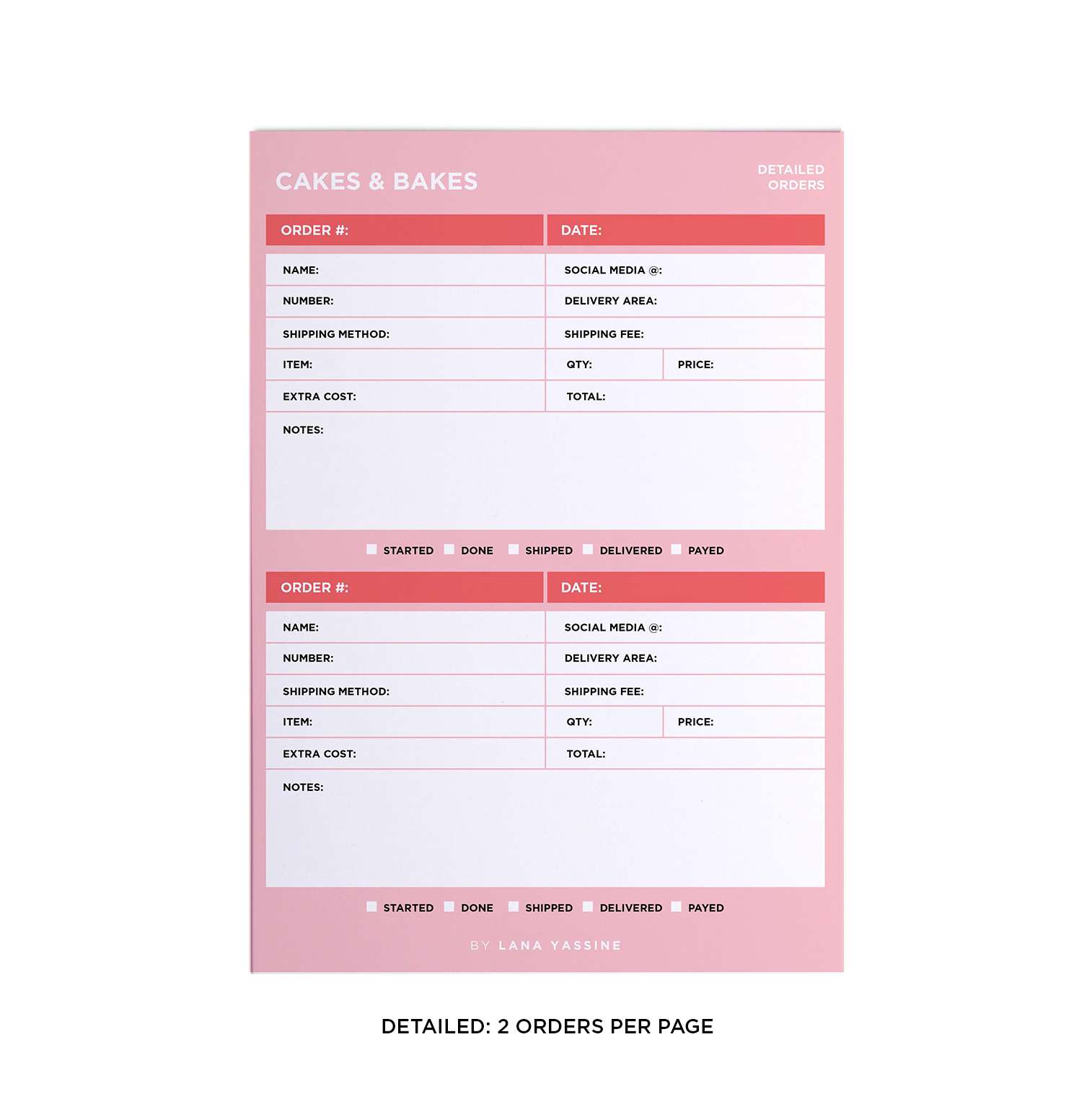 Colorful Order Tracker Desk Planner