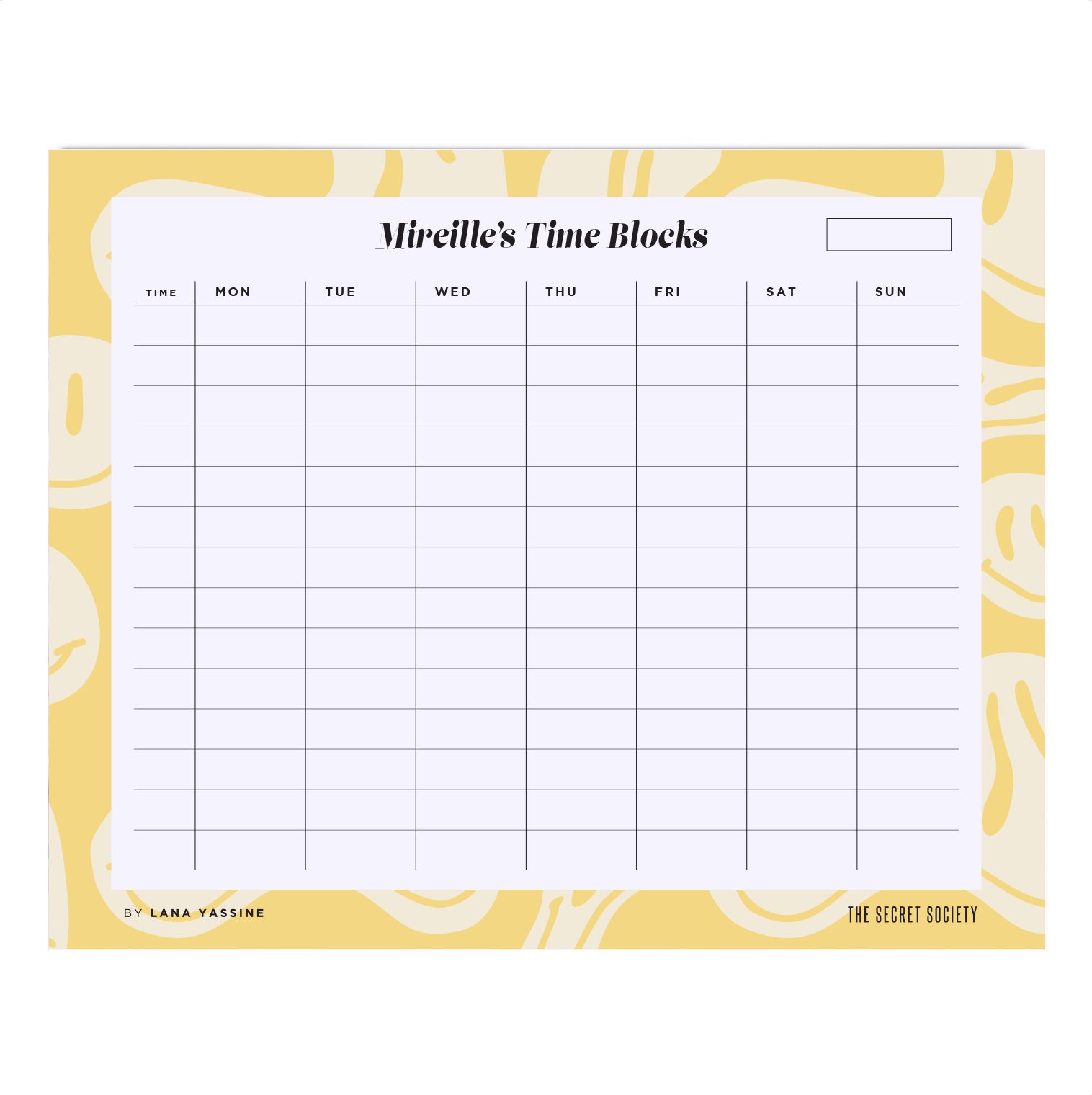 Smiley Time Blocks Weekly Desk Planner | The Secret Society