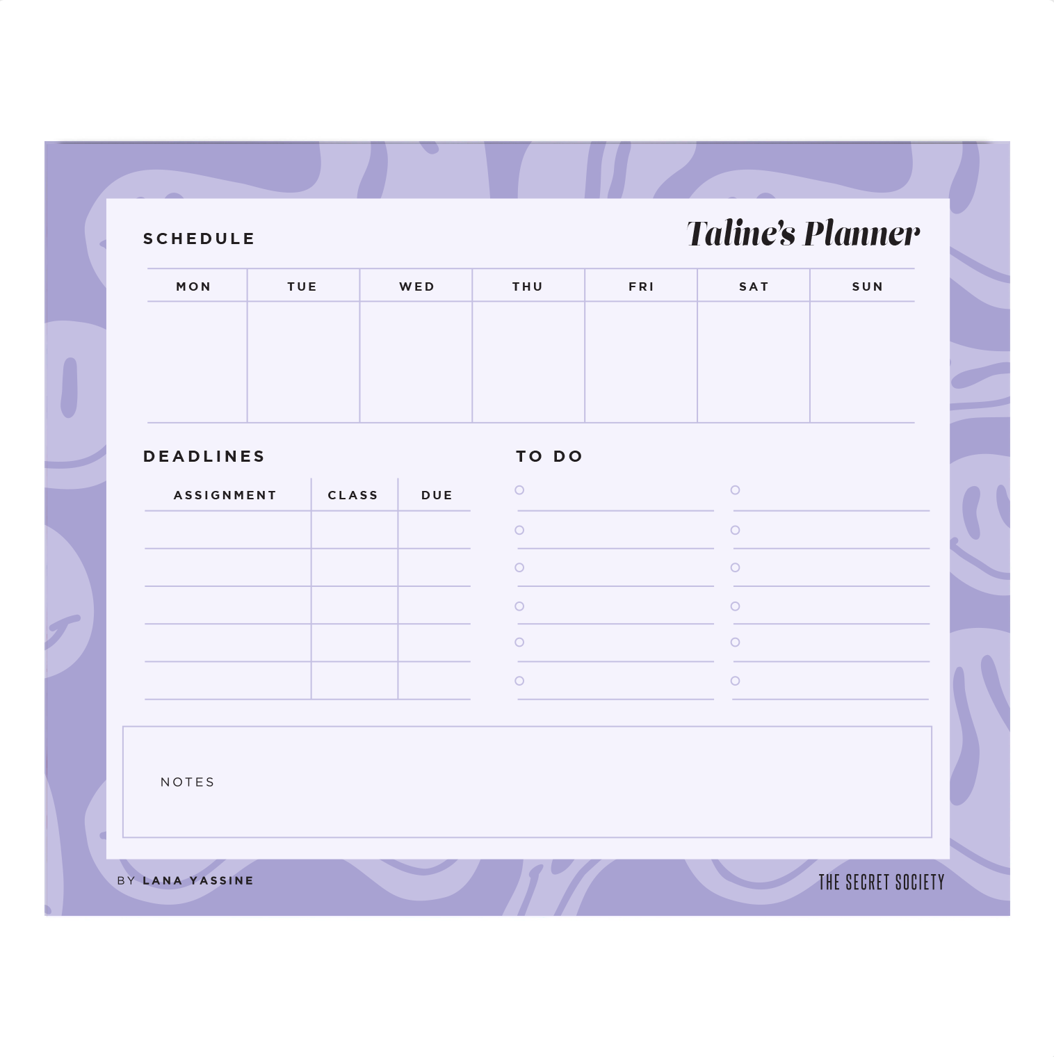 Smiley Compact Student Weekly Desk Planner | The Secret Society