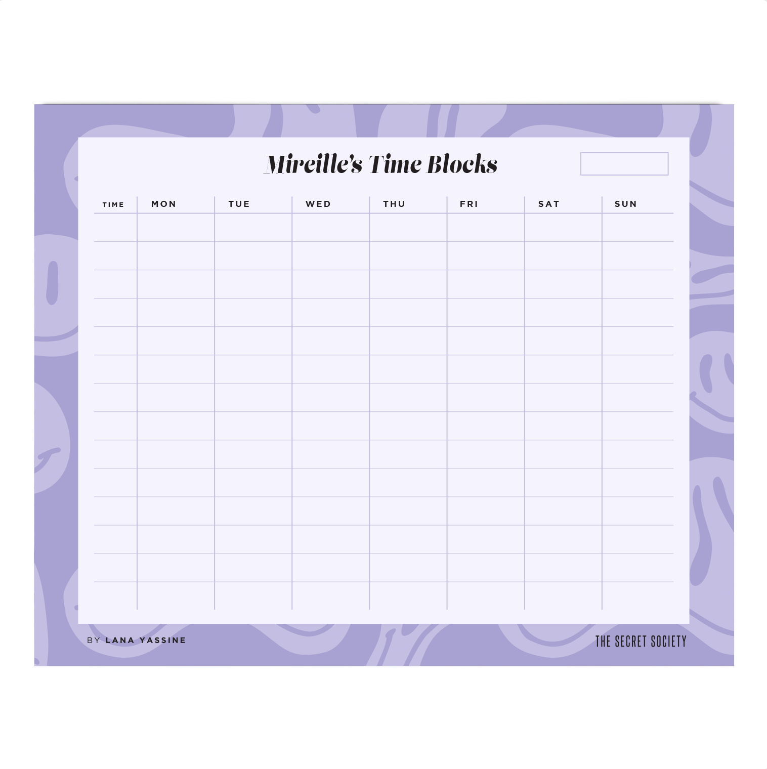 Smiley Time Blocks Weekly Desk Planner | The Secret Society
