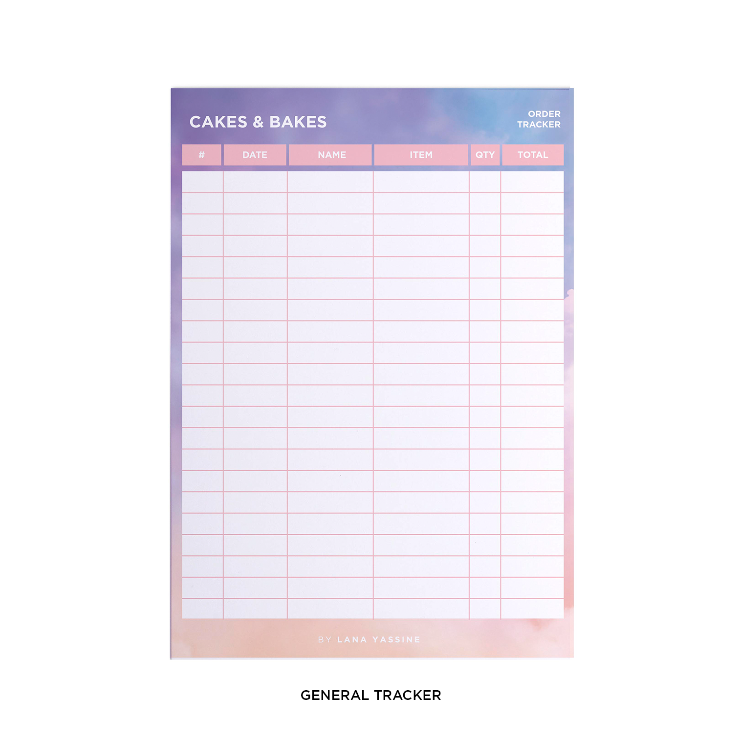 Pastel Clouds Order Tracker Desk Planner